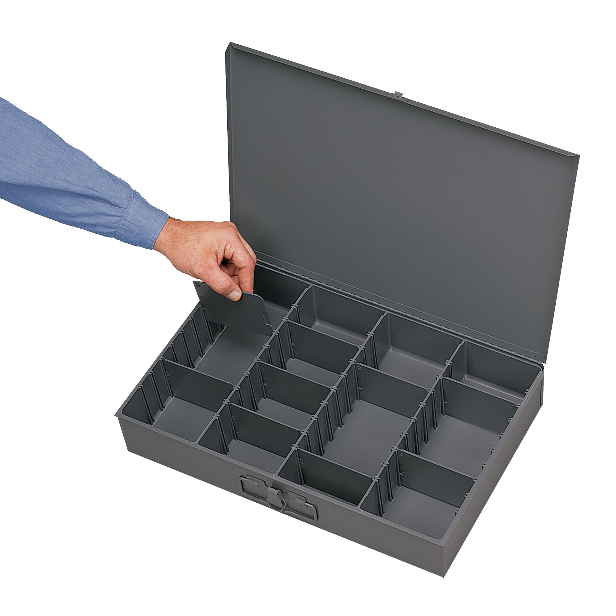 Caja con Compartimentos de Plástico Grande, 16 Aberturas - Durham  Manufacturing