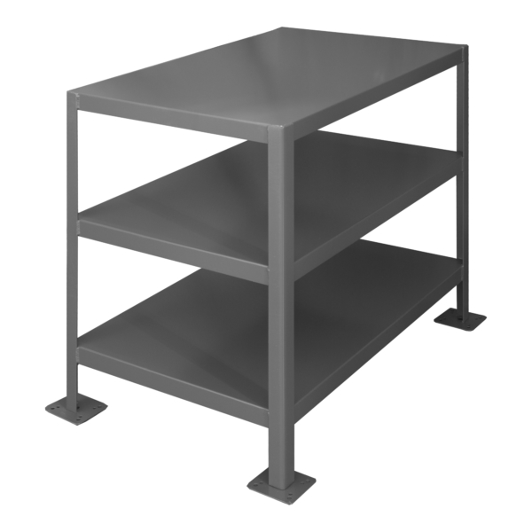 Machine Table, 3 shelves, 36 x 18 x 30, 2000 lbs. capacity Durham