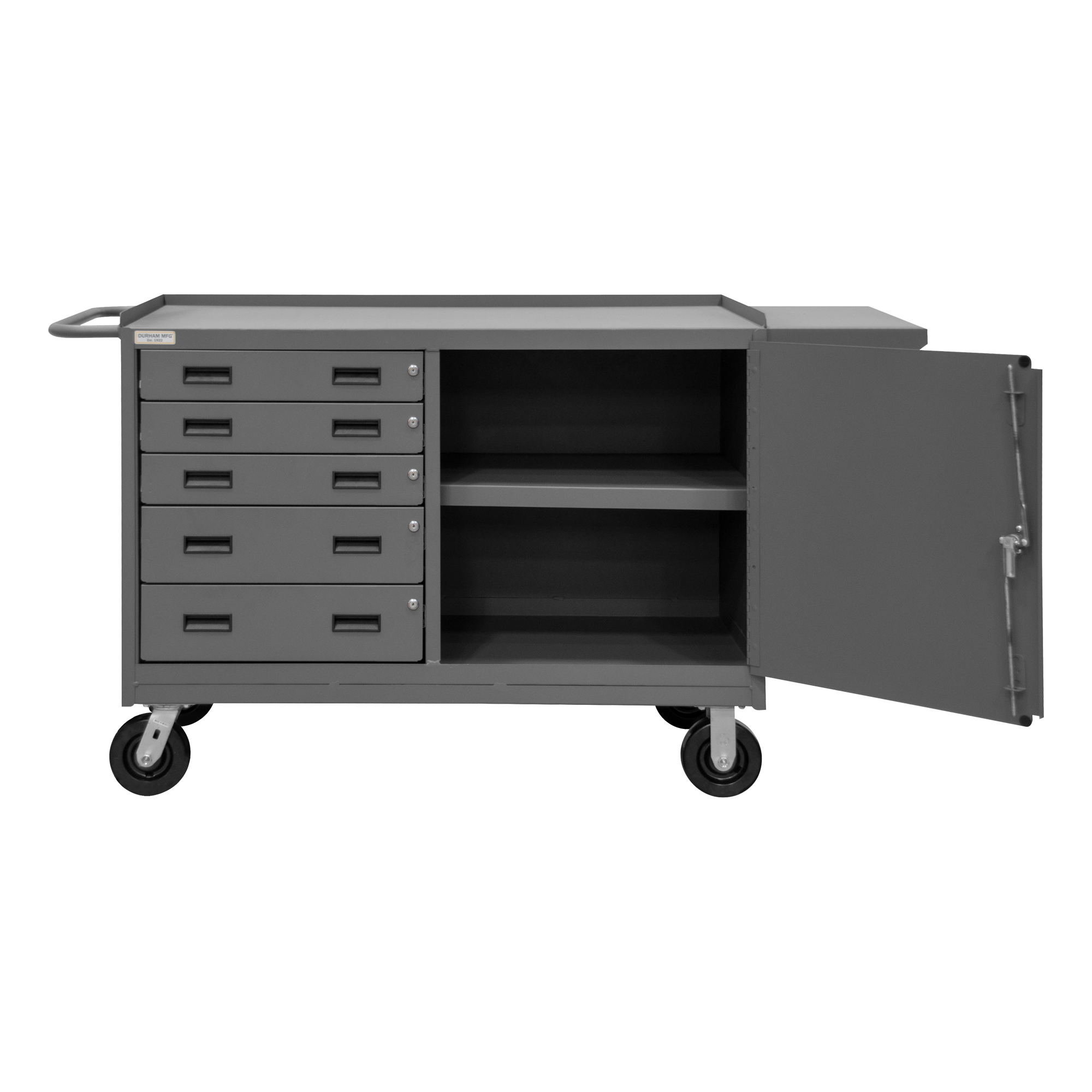 Hard Board Top 24-1/4 x 42-1/8 x 36-3/8 Durham Mobile Bench Cabinet 